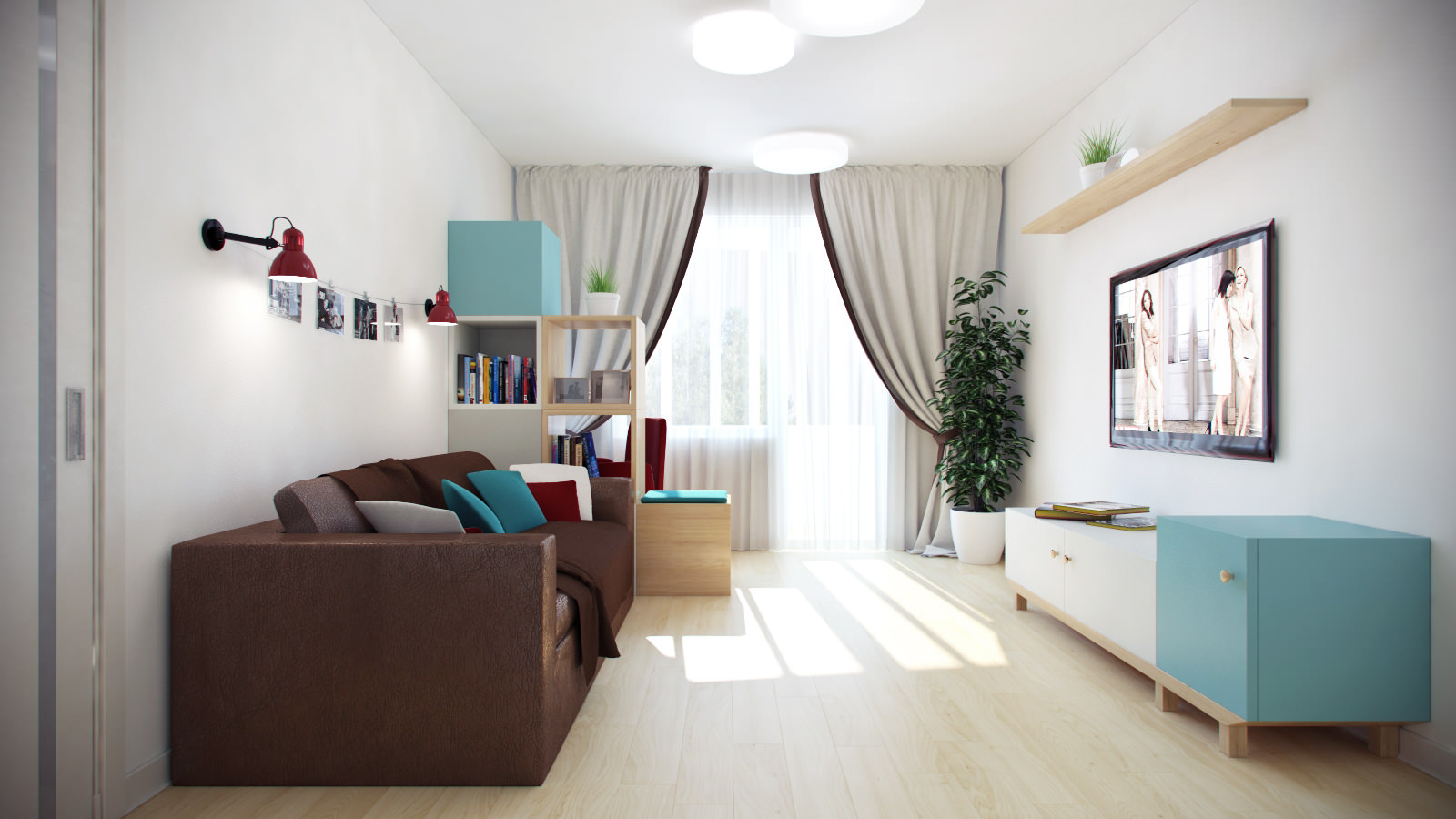 Расположение мебели в однокомнатной квартире